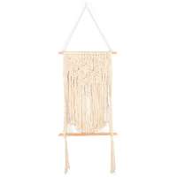 macrame wall  hanging bohemian home decoration single layer cotton rope wooden shelf